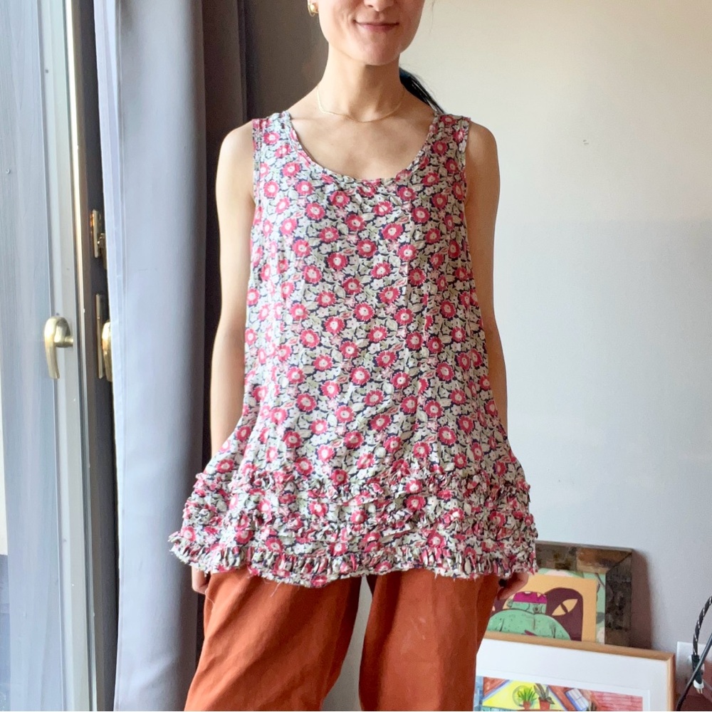 Ewa I walla floral silk printed top